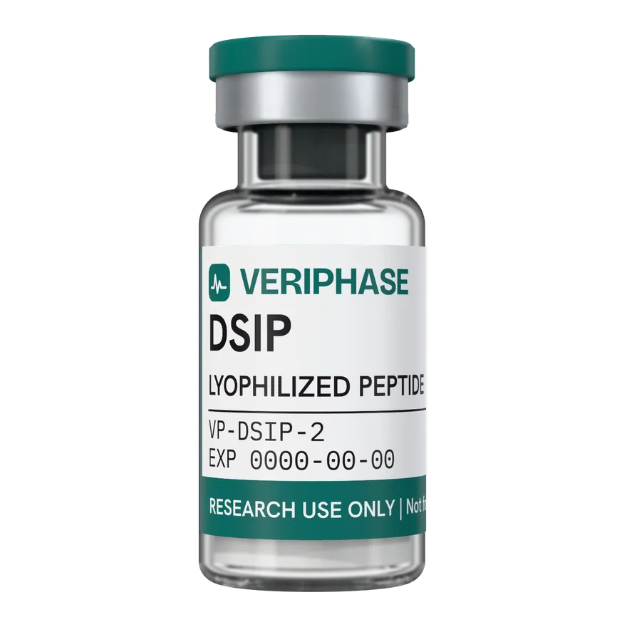 DSIP, 2 mg: illustrative VERIPHASE coming-soon vial, no assigned lot