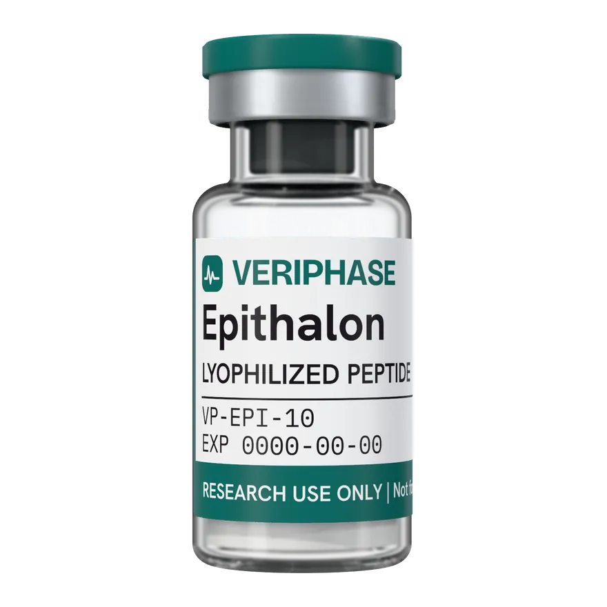 Epithalon, 10 mg: immagine illustrativa di un flaconcino VERIPHASE in arrivo, senza lotto assegnato