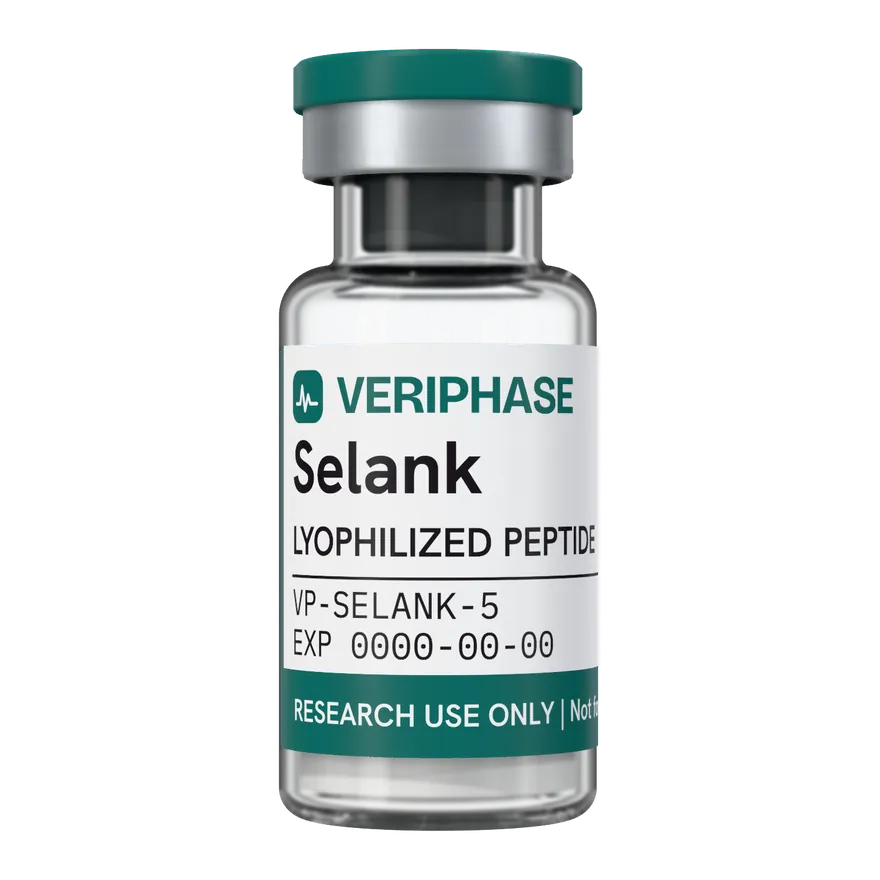 Selank, 5 mg: illustrative Darstellung eines künftigen VERIPHASE-Fläschchens ohne zugeordnete Charge